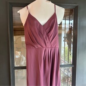 David's Bridal Mauve Maxi Bridesmaid Dress Size 8